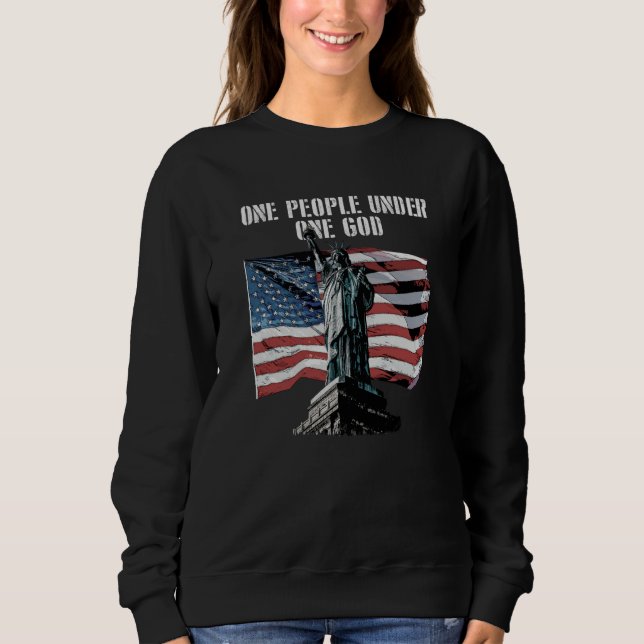 Sweatshirt One People under One God Patriotic American Patrio (Devant)