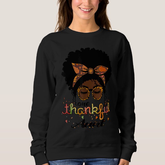 Sweatshirt One Thankful Aunt Afro American Women Fall Thanksg (Devant)
