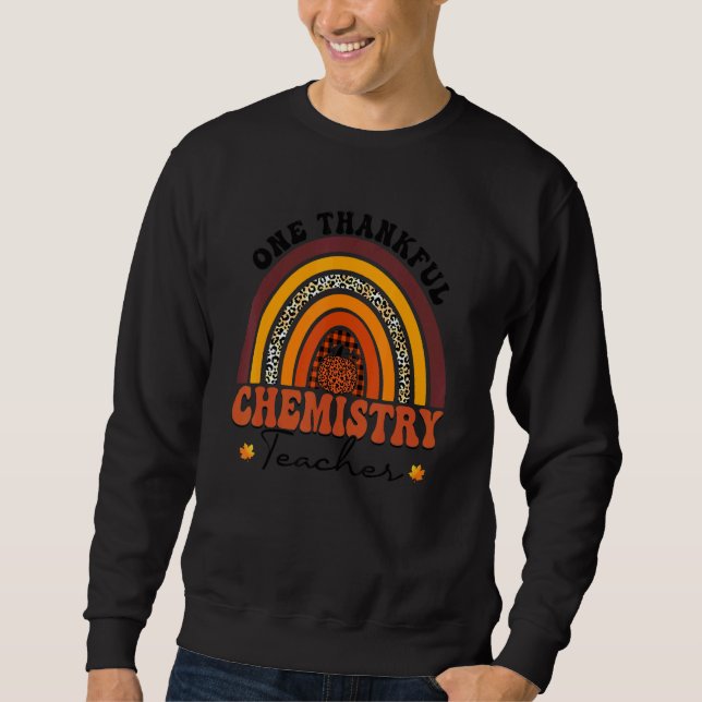 Sweatshirt One Thankful Chemistry Teacher Rainbow Leopard Ret (Devant)