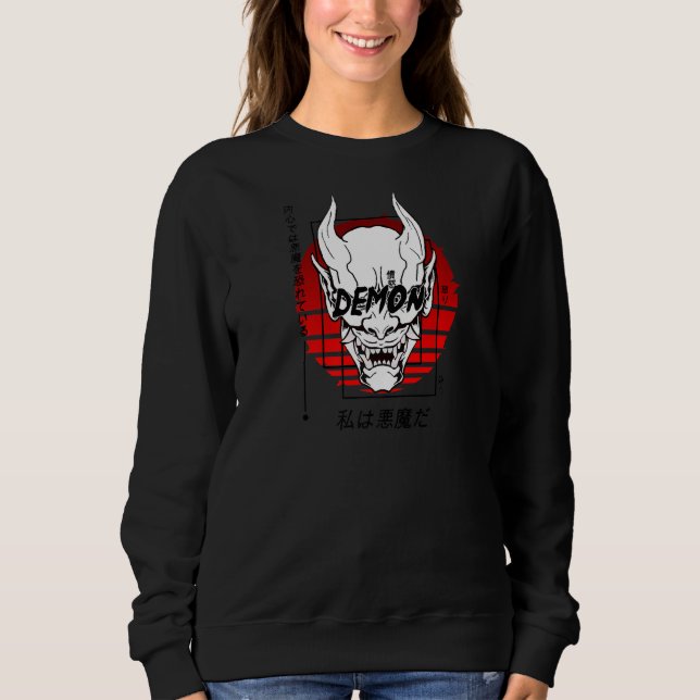 Sweatshirt Oni Masque japonais Démon Devil Harajuku Esthétiqu (Devant)