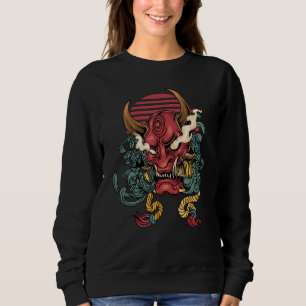 Sweatshirt Oni Masque japonais Diable Face Japon Street Style
