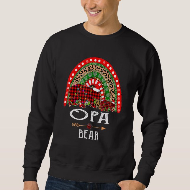 Sweatshirt Opa Bear Noël Rainbow Leopard Famille Christma (Devant)