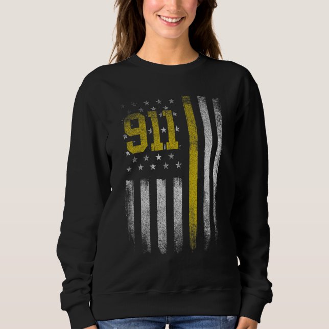 Sweatshirt Opérateur 911  Dispatch Drapeau Us Police Urgence  (Devant)