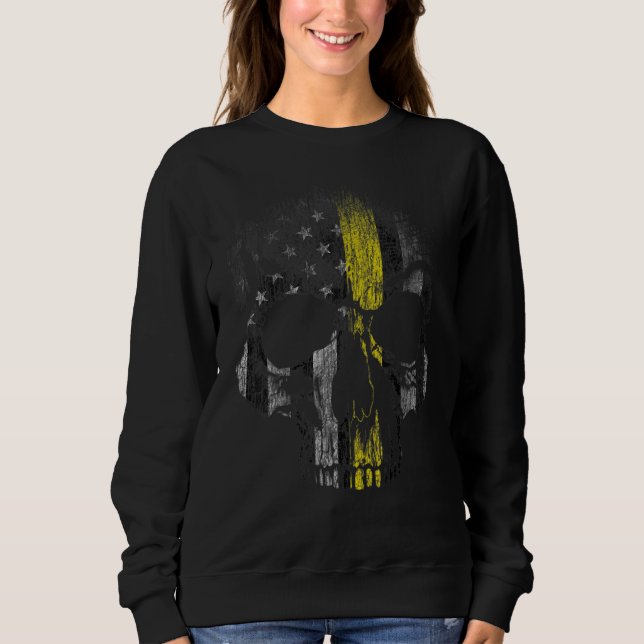 Sweatshirt Opérateur de dispatching 911 Ligne mince or jaune  (Devant)