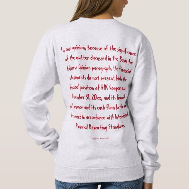 Sweatshirt "Opinion défavorable d'audit " (Dos)