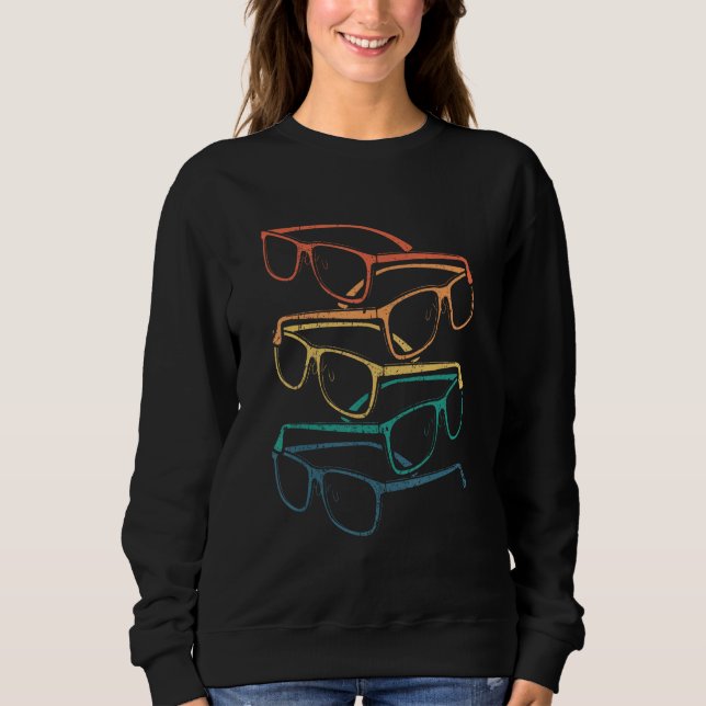 Sweatshirt Opticien Optométriste Retro Vintage lunettes oeil  (Devant)