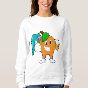 Sweatshirt Orange comme Peintre avec pinceau