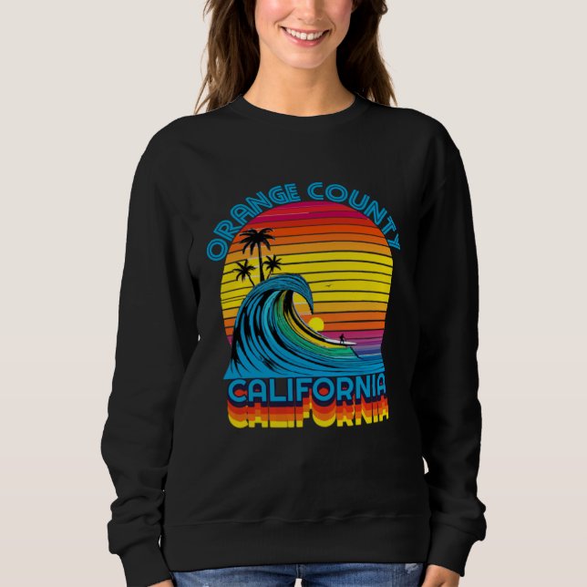 Sweatshirt Orange County Retro Throwback Surf & Beach Souveni (Devant)