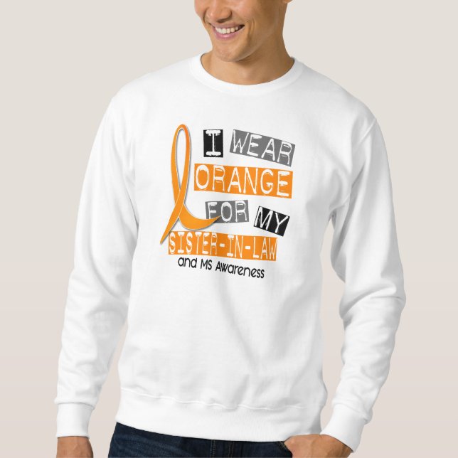Sweatshirt Orange de sclérose en plaques de milliseconde pour (Devant)