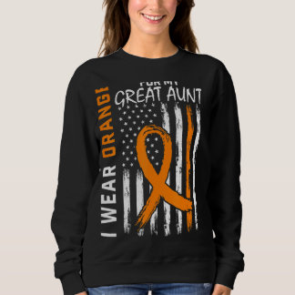 Sweatshirt Orange Pour Ma Grande Tante Multiple Sclerosis Awa