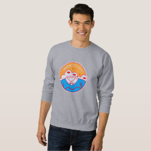 Sweatshirt Orange Rose Néon Bleu Graphique Gras