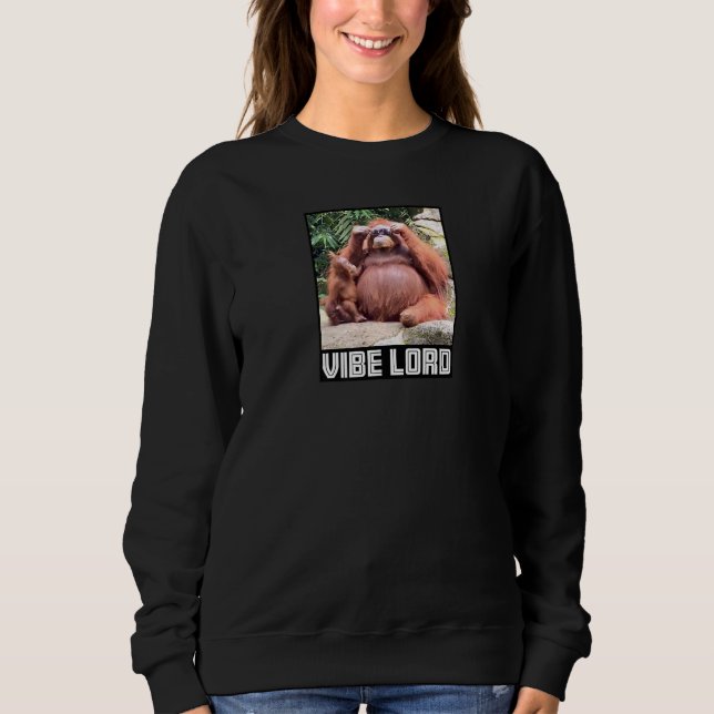 Sweatshirt Orangutan avec lunettes de soleil Vibe Meme (Devant)