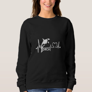 Sweatshirt Orca Dolphin Whale Heartbeat Heart Rate Heart Line