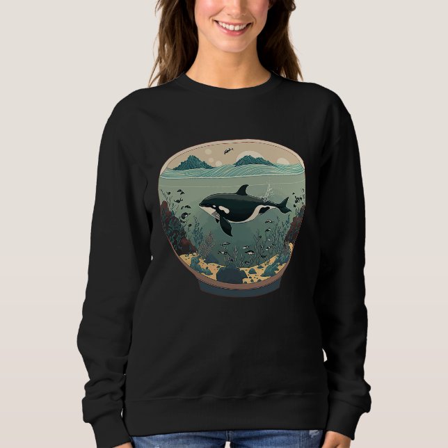 Sweatshirt Orca Whale in Fish Bowl Orca in Aquarium Free The  (Devant)