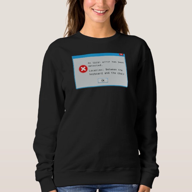 Sweatshirt Ordinateur contextuel de la fenêtre Code d'erreur  (Devant)