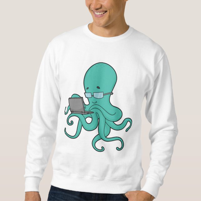 Sweatshirt Ordinateur portable Octopus (Devant)