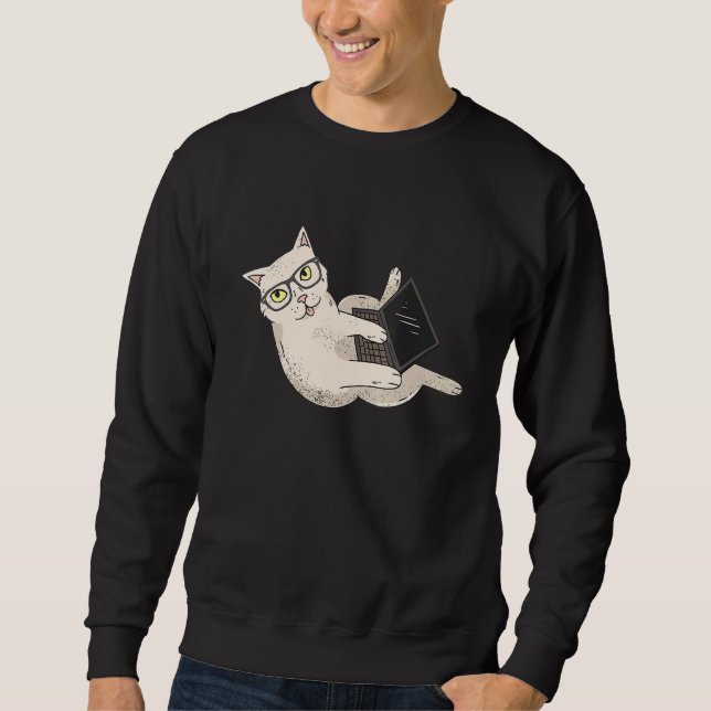 Sweatshirt Ordinateur Whisperer Cat It Ingénieur Professionne (Devant)