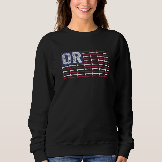 Sweatshirt Oregon Home State OR American Flag Patriotic Golf (Devant)
