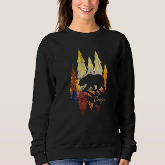 Sweatshirt Oregon Oregon sauvage coloré avec ours en forêt