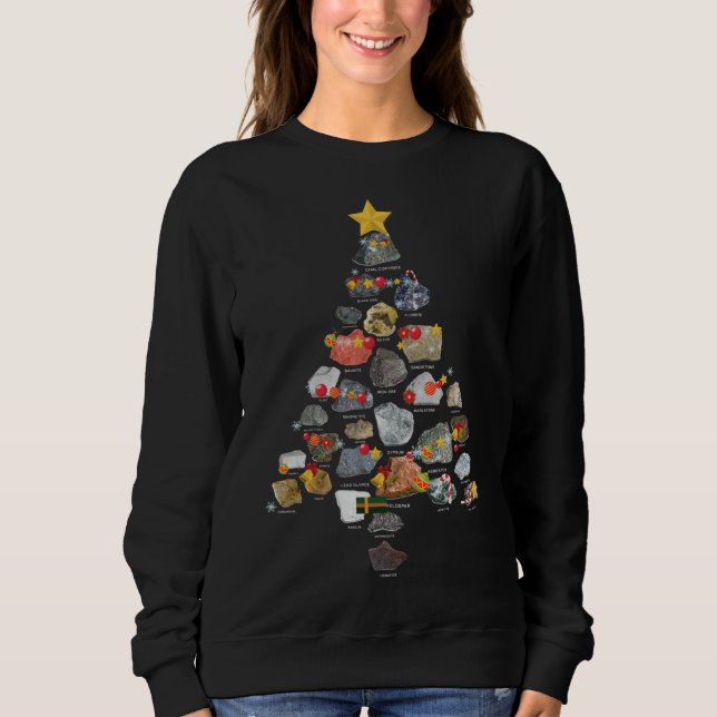 Sweatshirt Ores Minerals Gems Rocks collection Christmas Tree (Devant)