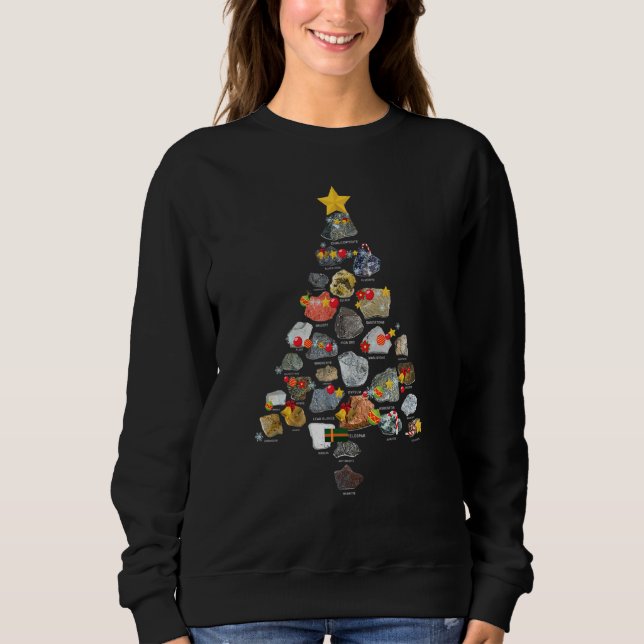Sweatshirt Ores Minéraux Gems Rocks Collecte Arbre de Noël (Devant)