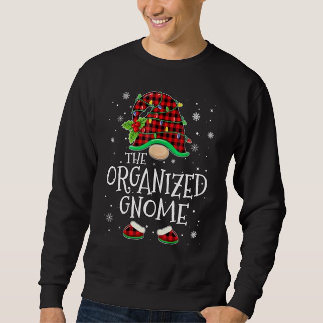 Sweatshirt Organized Gnome Red Plaid Matching Family Christma (Devant)