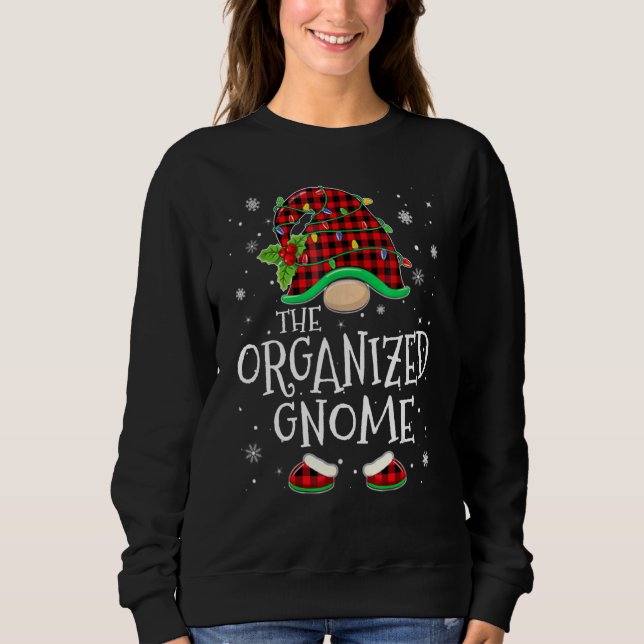 Sweatshirt Organized Gnome Red Plaid Matching Family Christma (Devant)