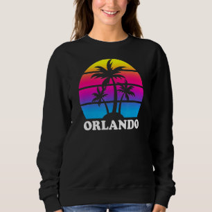 Sweatshirt Orlando Florida Retro Palm Tree Sunset Vacances Be