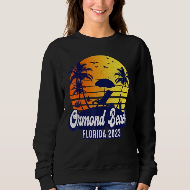Sweatshirt Ormond Beach 2023 Florida Sunset Beach Retro (Devant)