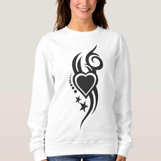 Sweatshirt Ornamental Floral Heart Tattoo  (Devant)