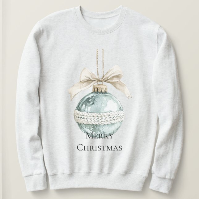Sweatshirt Ornement Chic Bleu Bow (Design devant)