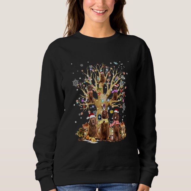 Sweatshirt Ornement d'arbre de Noël de Setter irlandais pour  (Devant)