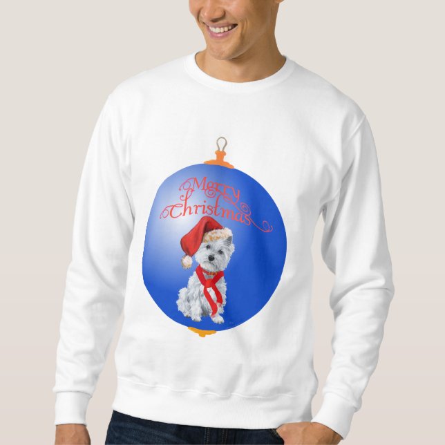 Sweatshirt Ornement de Noël Westie (Devant)