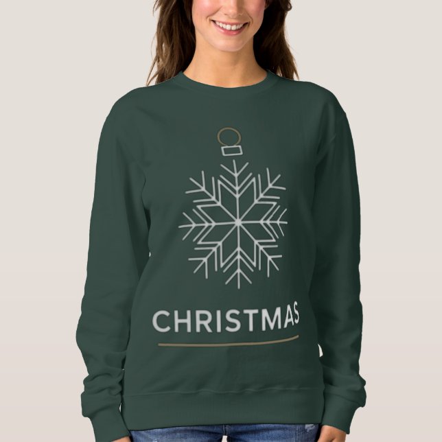 Sweatshirt Ornement Flocon de Neige de Noël (Devant)