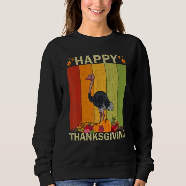 Sweatshirt Ostriches   Retro Graphic Family Matching Thanksgi (Devant)