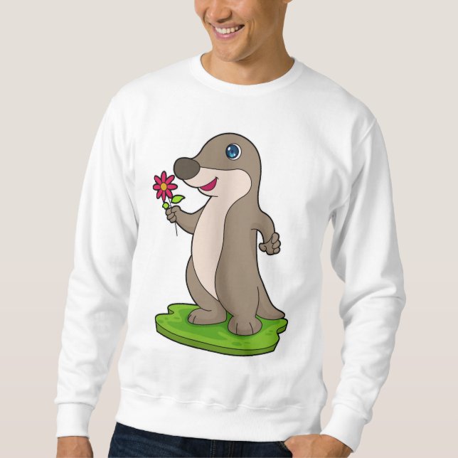Sweatshirt Otter à fleurs (Devant)