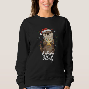 Sweatshirt Otterly Merry Noël - Chapeau de Père Noël de Loutr