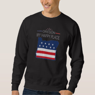 Sweatshirt OU Oregon My Happy Place USA États-Unis Carte du d