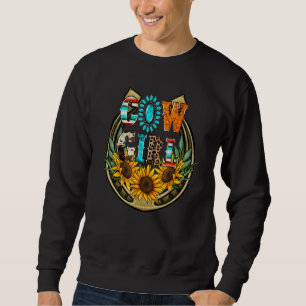 Sweatshirt Ouest Pays Tournesol Cowhal Serape Horsesho