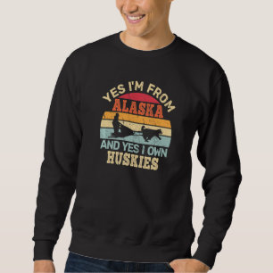 Sweatshirt Oui, je suis d'Alaska attelage de chiens de traîne