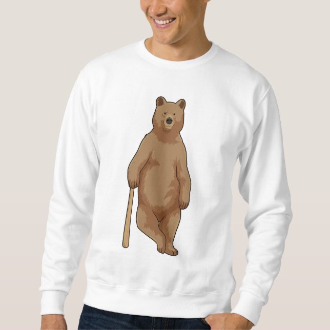 Sweatshirt Ours au baseball avec batte de baseball (Devant)