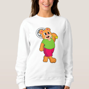 Sweatshirt Ours au tennis avec raquette de tennis