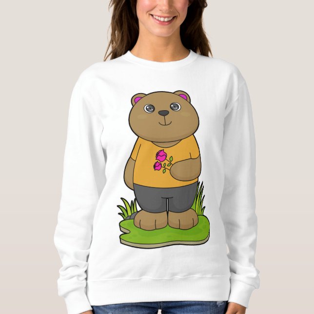 Sweatshirt Ours aux fleurs (Devant)