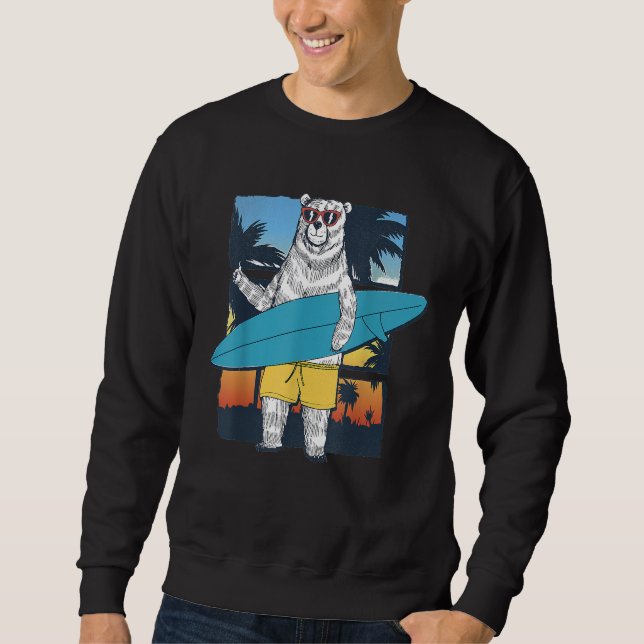 Sweatshirt Ours Avec Gradient Surfboard Graphique (Devant)