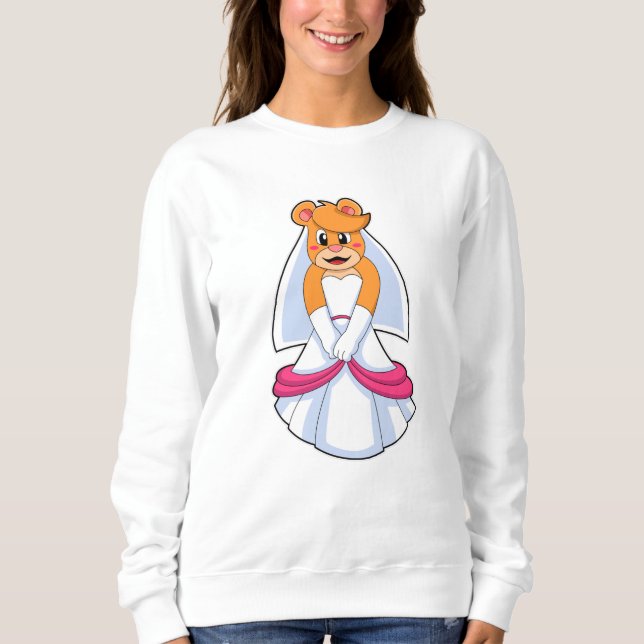 Sweatshirt Ours avec robe de mariée et voile (Devant)