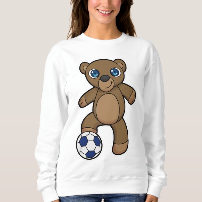 Sweatshirt Ours comme joueur de football avec balle de footba (Devant)
