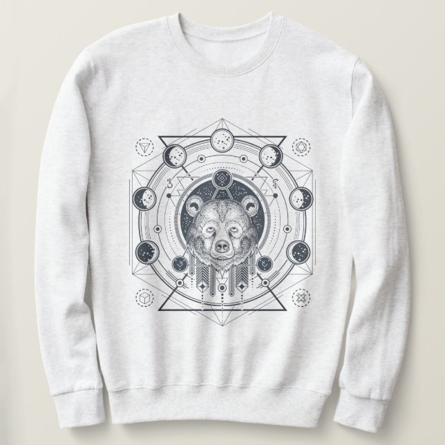 Sweatshirt Ours de géométrie sacrée (Design devant)