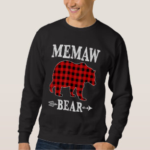 Sweatshirt Ours de mât Pajama de Noël Buffalo Rouge Plaid Fam
