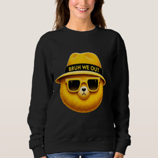 Sweatshirt Ours drôle avec Casquette et lunettes de soleil Br