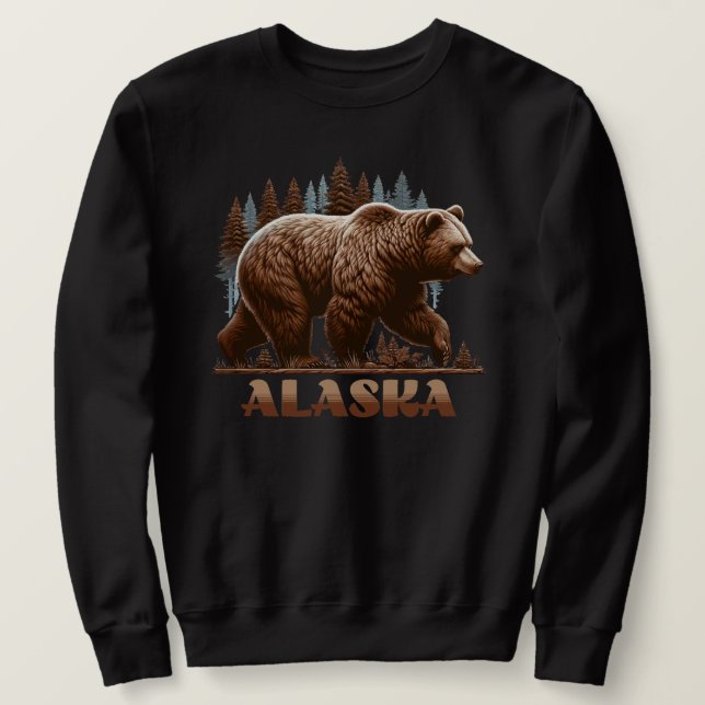 Sweatshirt Ours grizzli de l'Alaska (Design devant)
